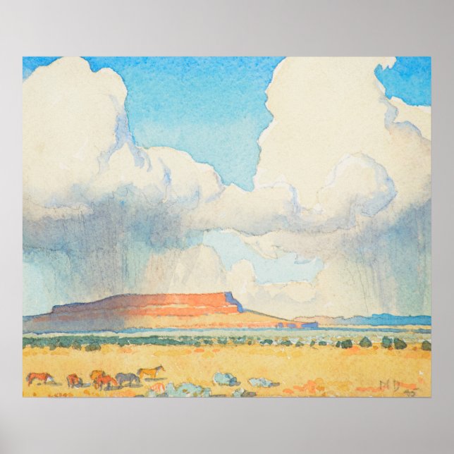 Poster Chuva no Mesa por Maynard Dixon (Frente)