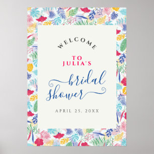 Poster Chuva Selvagem Rosa Azul Naval Festa de Noivado