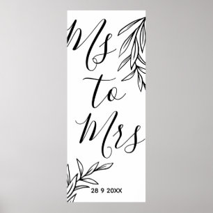 Poster Chuveiro de noiva de Sra. para Sra. floral