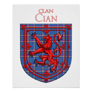 Póster Cian da Xadrez escocesa Ely Tartan
