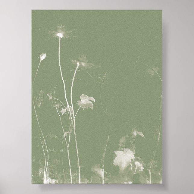 Poster Cianótipo 2 de flor selvagem verde Pote de flor (Frente)
