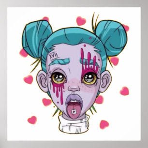 Poster ciberpunk art, cyberpunk, clubber girl, festa