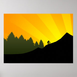 Póster ciclagem: rayz da montanha: