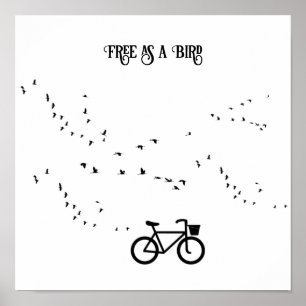 Poster Ciclismo da vida, livre como um pássaro personaliz