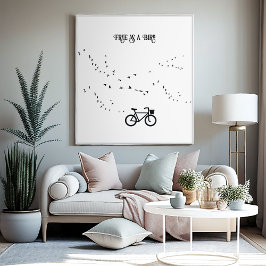 Poster Ciclismo da vida, livre como um pássaro personaliz