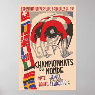 Póster Ciclismo de design retro do art deco dos anos 30