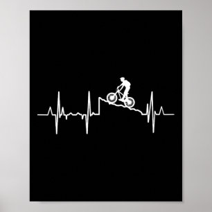 Poster Ciclismo de Montanha Coração Batimento Montanhista