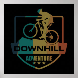 Poster ciclismo de montanha downhill vintage