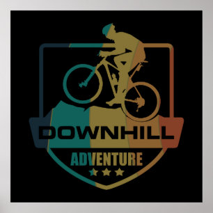 Poster ciclismo de montanha downhill vintage