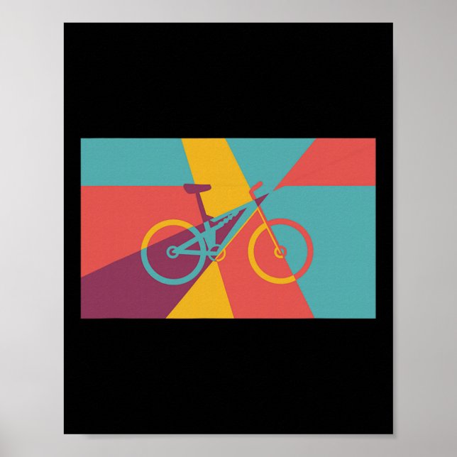Poster Ciclismo de Montanha Efeito Pop Art Mtb Fully (Frente)