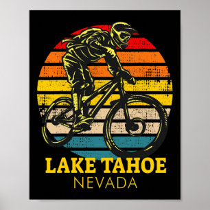 Poster Ciclismo de montanha em Lake Tahoe Nevada _1