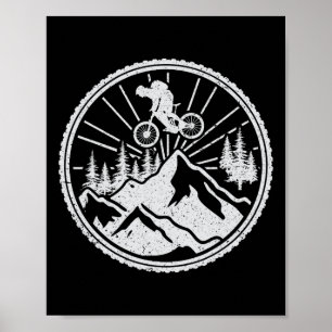 Poster Ciclismo de Montanha Extremo Downhill Mtb Salto Fl