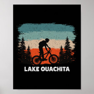Poster Ciclismo de Montanha no Lago Ouachita Pôr do Sol R