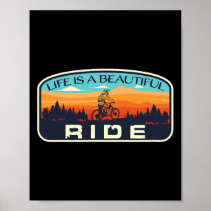 Poster Ciclismo de Montanha Retro Bicicleta Mtb Trilha En