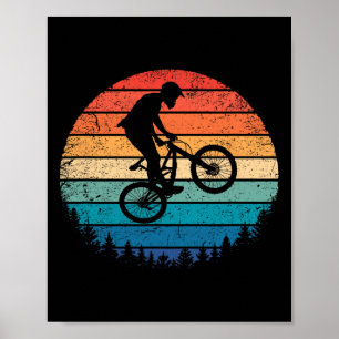 Poster Ciclismo de Montanha Vintage Presente Retro Downhi