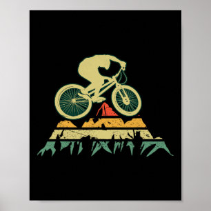 Poster Ciclismo de Montanha Vintage Silhueta Ciclista B