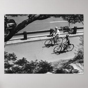 Póster Ciclismo do homem e do menino