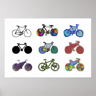 Poster ciclismo :) ilustrações de bicicletas gráficas