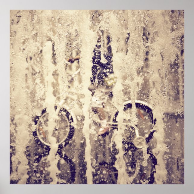 Póster Ciclismo na Chuva (Frente)