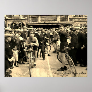 Poster Ciclismo Raça Paris Roubaix 1900 - Redução de cor
