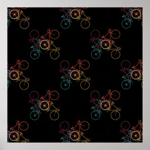 Póster ciclista de bicicleta pedal