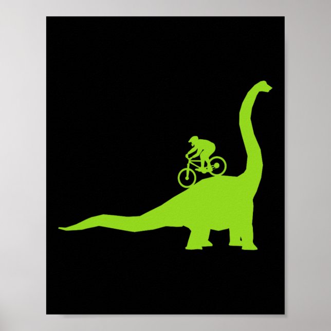 Poster Ciclista De Mountain Bike Dinossauro Ciclista  (Frente)