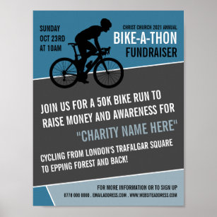 Poster Ciclista Silhouette, evento Charity Bike-a-Thon