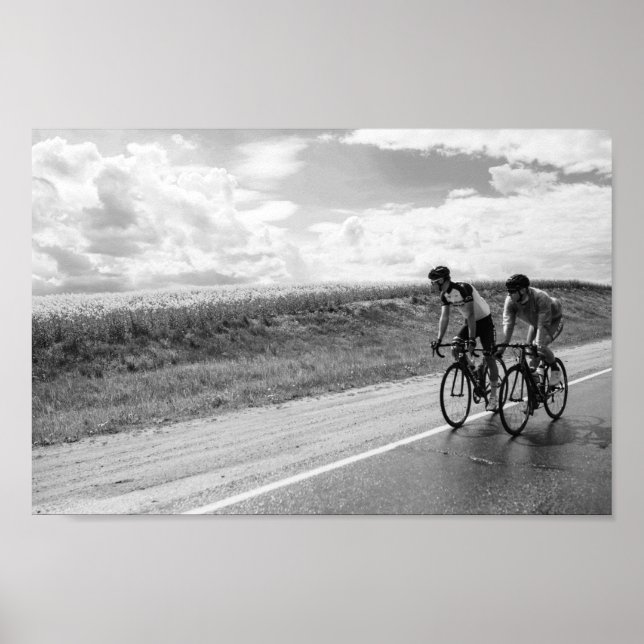 Poster Ciclistas Bielorrússia Black and White (Frente)