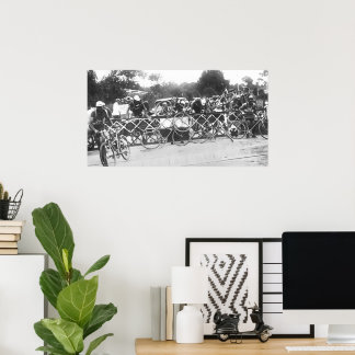 Poster Ciclistas Não Podem Esperar Na Travessia de Trem T