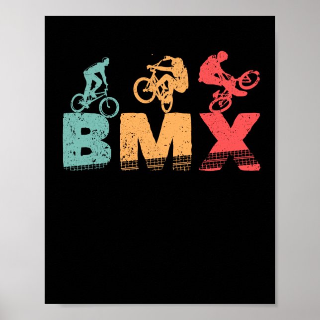 Poster Ciclo de Motocross Colorido BMX Biker Engraçado (Frente)