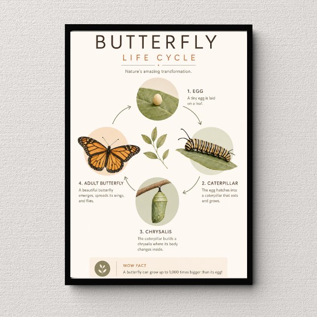 Poster Ciclo de Vida da Borboleta Ciência Educacional (Criador carregado)