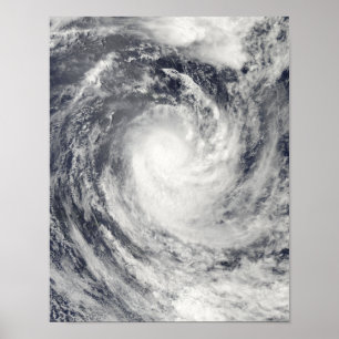 Póster Ciclone Rene sobre o oceano de South Pacific