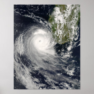 Póster Ciclone tropical Favio fora de Madagascar