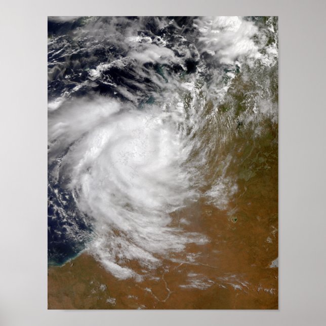 Póster Ciclone Tropical Magda chegando em terra na Austrá (Frente)
