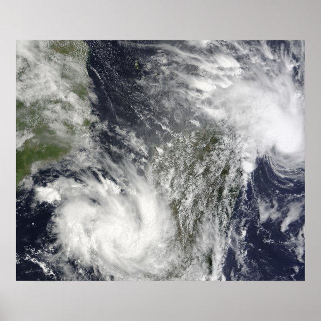 Poster Ciclones tropicais Eric e Fanele (Frente)