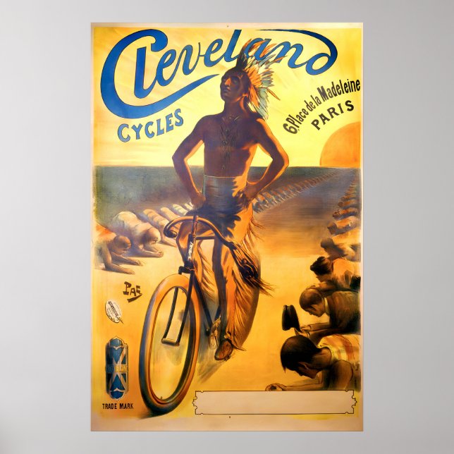 Poster Ciclos Cartaz Antigo Cleveland (Frente)