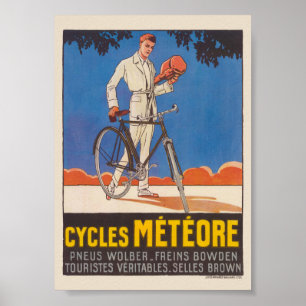 Poster Ciclos Cartaz Vintage França Météore 1926