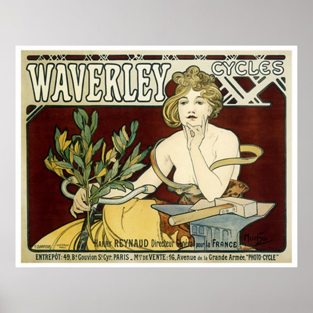 Póster Ciclos de Vintage Waverley (Frente)