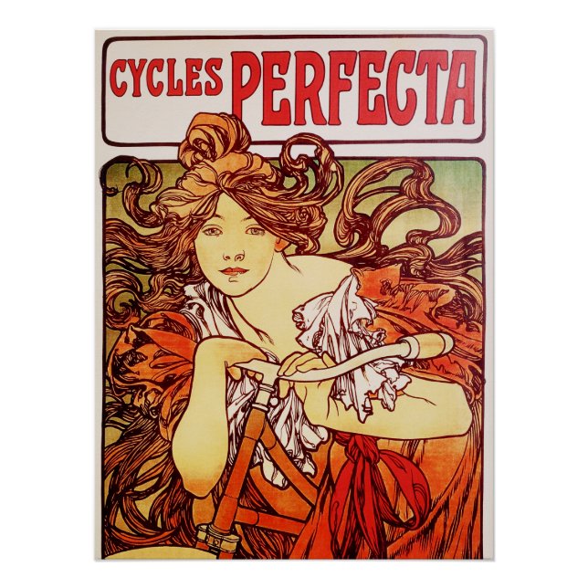 Póster Ciclos Perfecta por Alphonse Mucha (Frente)