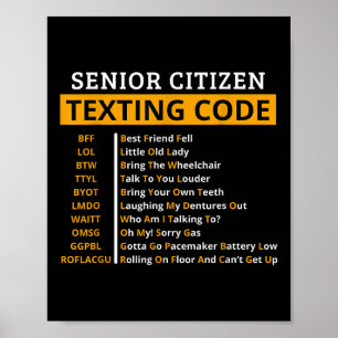 Poster Cidadãos Mais velho Engraçados Enviando Mensagens