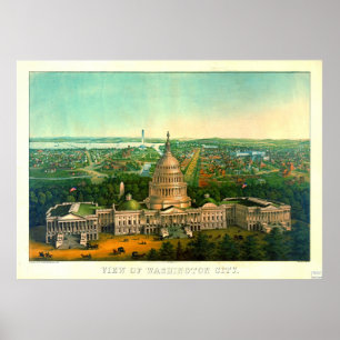 Poster Cidade 1869 de Washington