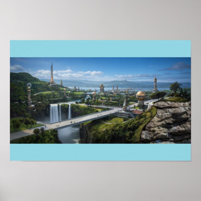 Poster Cidade alienígena pacífica (Frente)