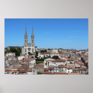 Poster Cidade antiga de Niort Skyline, França