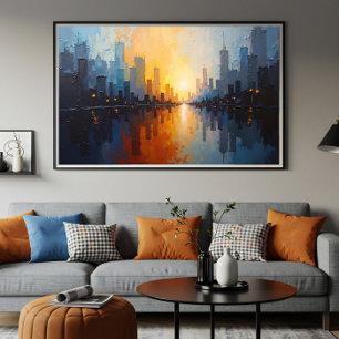 Poster Cidade ao Pôr do Sol