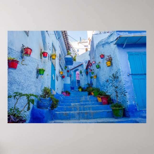 Póster Cidade azul, Chefchauan (Frente)