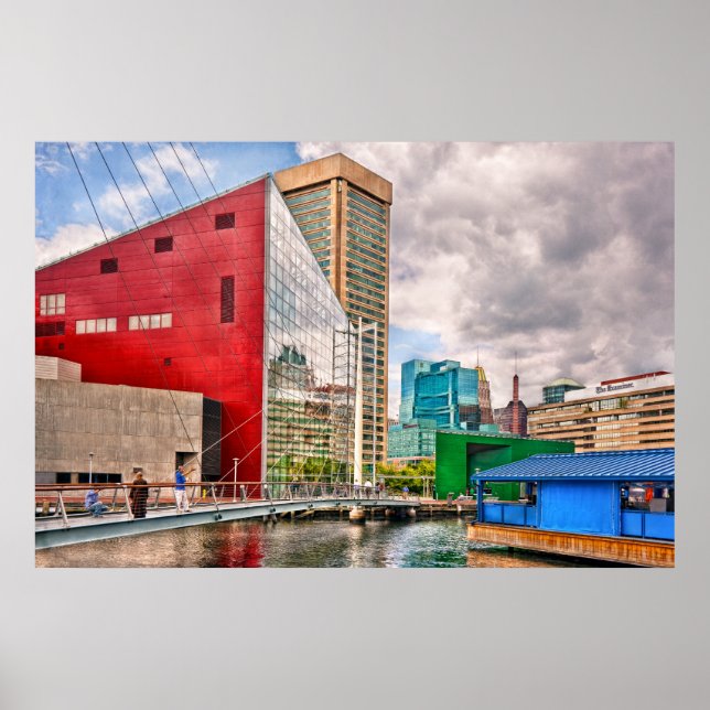 Poster Cidade - Baltimore MD - Harbor Place - Cidade do F (Frente)