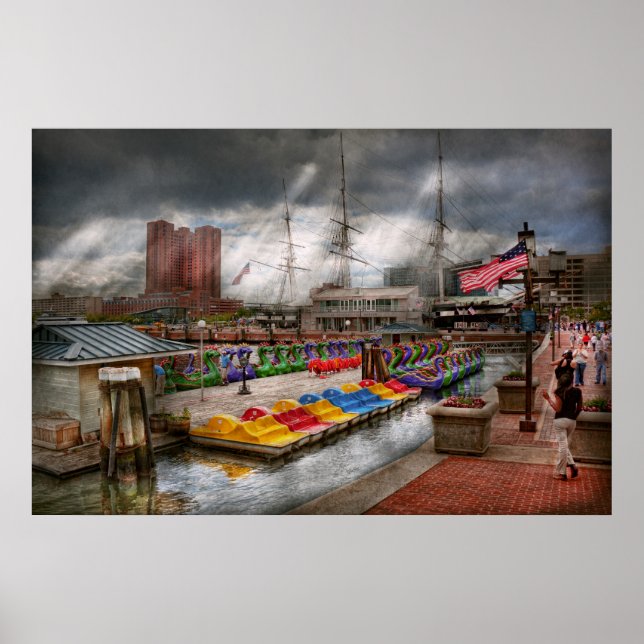 Póster Cidade - Baltimore MD - Maryland Moderna (Frente)