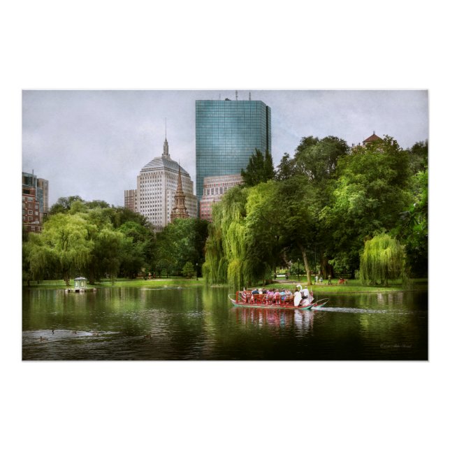 Póster Cidade - Boston Ma - Jardim público de Boston (Frente)