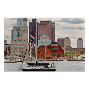 Póster Cidade - Boston Ma - Passeio à beira-mar com vista