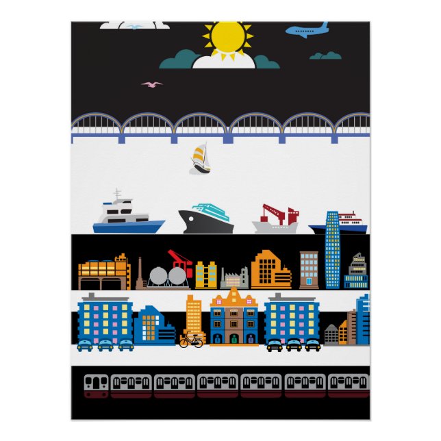 Póster Cidade branca e negra (Frente)